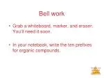 Bell work - slide 1