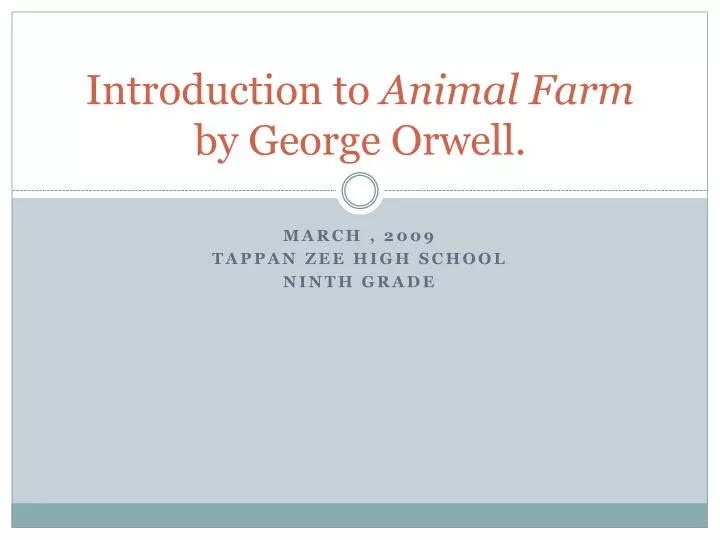 introduction to animal farm by george orwell