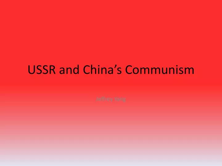 ussr and china s communism