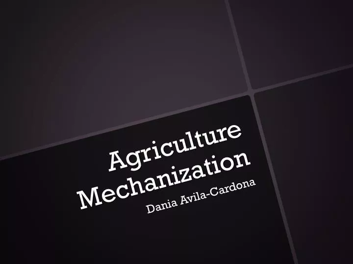 agriculture mechanization