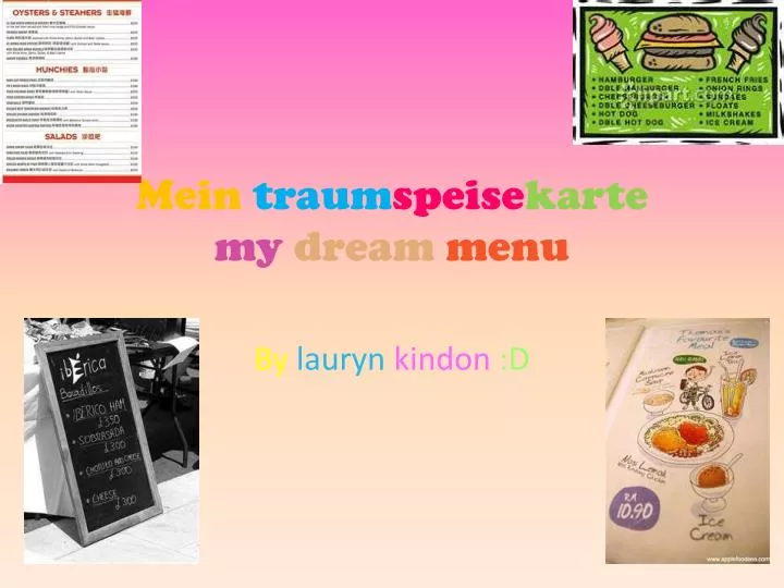 mein traum speise karte my dream menu