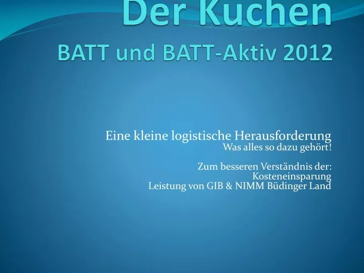 der kuchen batt und batt aktiv 2012