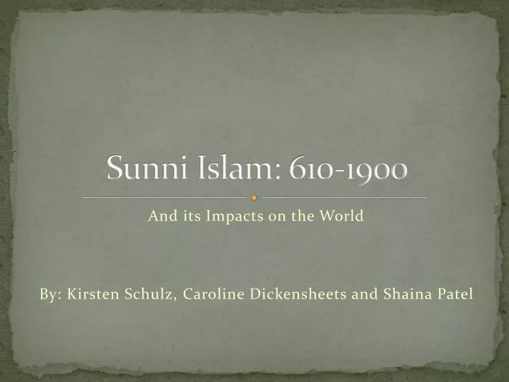sunni islam 610 1900
