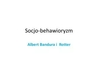 socjo behawioryzm