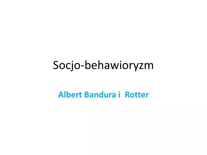 socjo behawioryzm