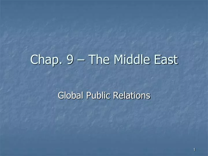 chap 9 the middle east