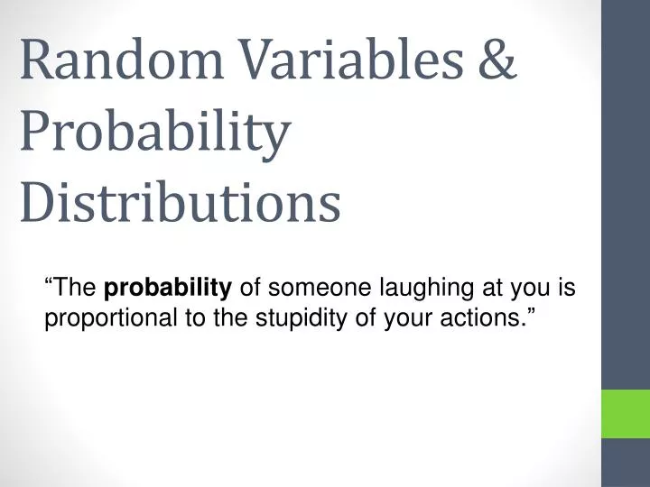 random variables probability distributions