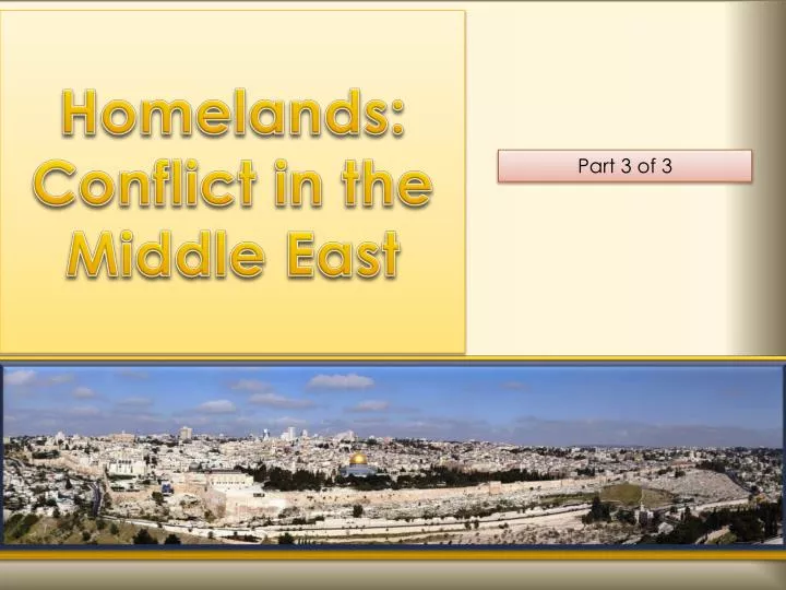 homelands conflict in the middle east