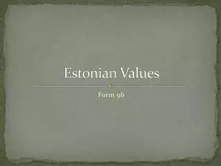 Estonian Values