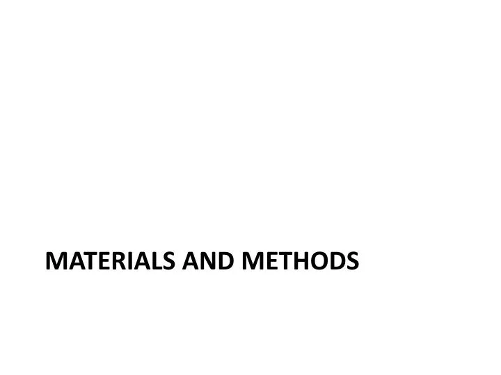 materials and methods