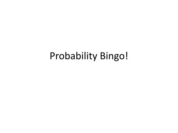 probability bingo