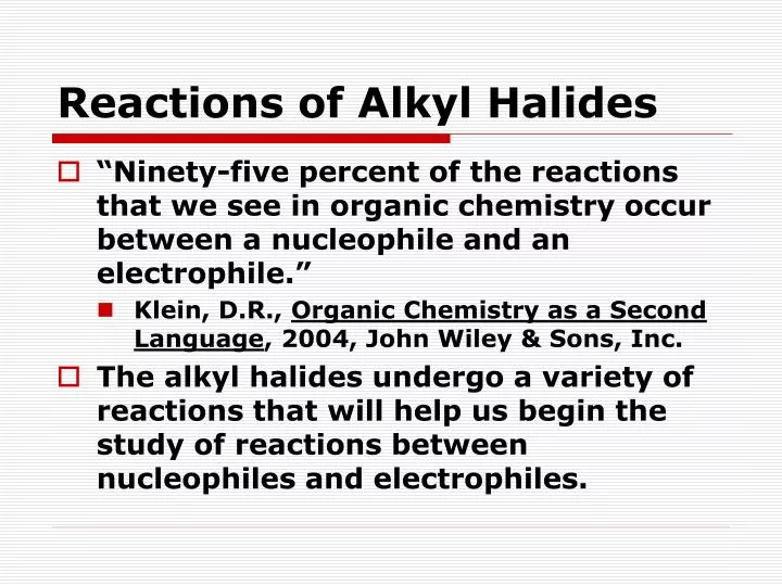 reactions of alkyl halides