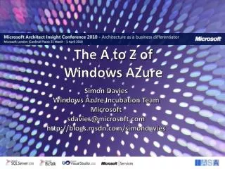 The A to Z of Windows AZure