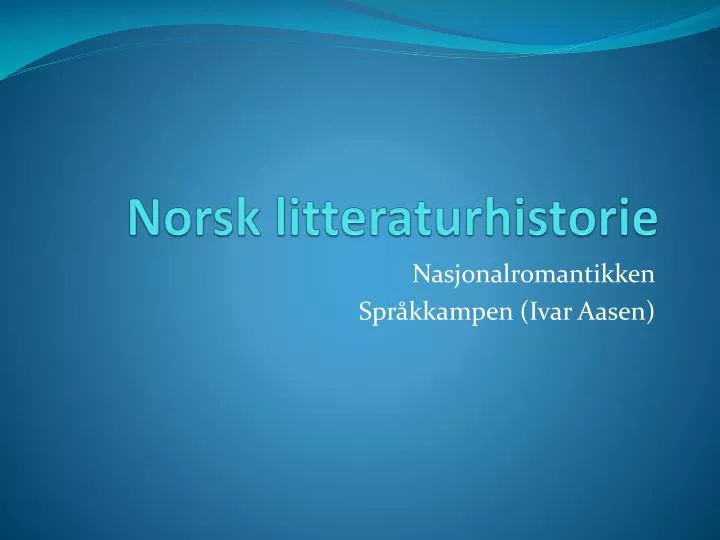 norsk litteraturhistorie