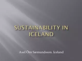 Sustainability in Iceland