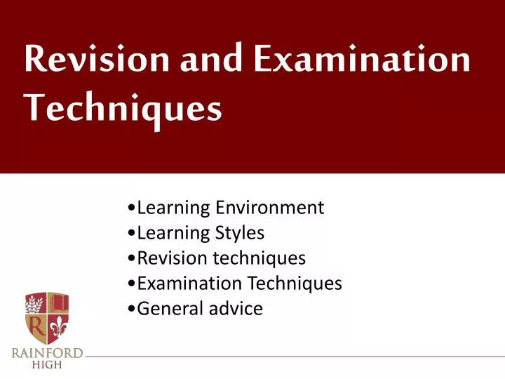 revision and examination techniques