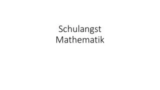 Schulangst Mathematik