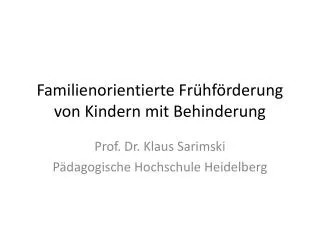 familienorientierte fr hf rderung von kindern mit behinderung