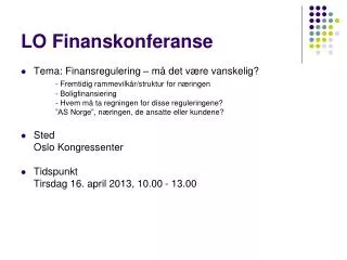 lo finanskonferanse