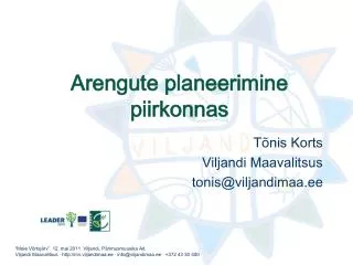 arengute planeerimine piirkonnas