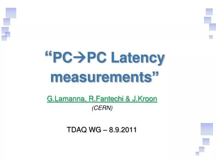 pc pc latency measurements