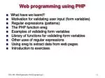 Web programming using PHP