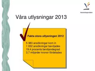 v ra utlysningar 2013