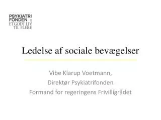 ledelse af sociale bev gelser