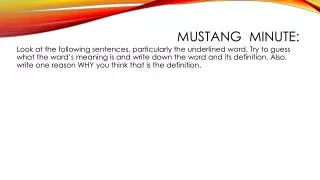 Mustang Minute: