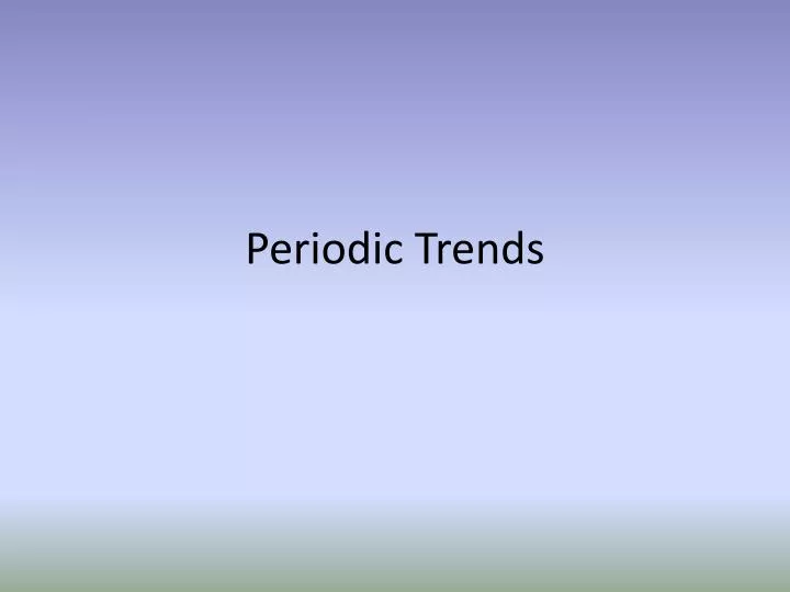 periodic trends