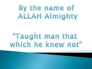 By the name of ALLAH Almighty