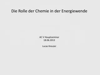 Die Rolle der Chemie in der Energiewende