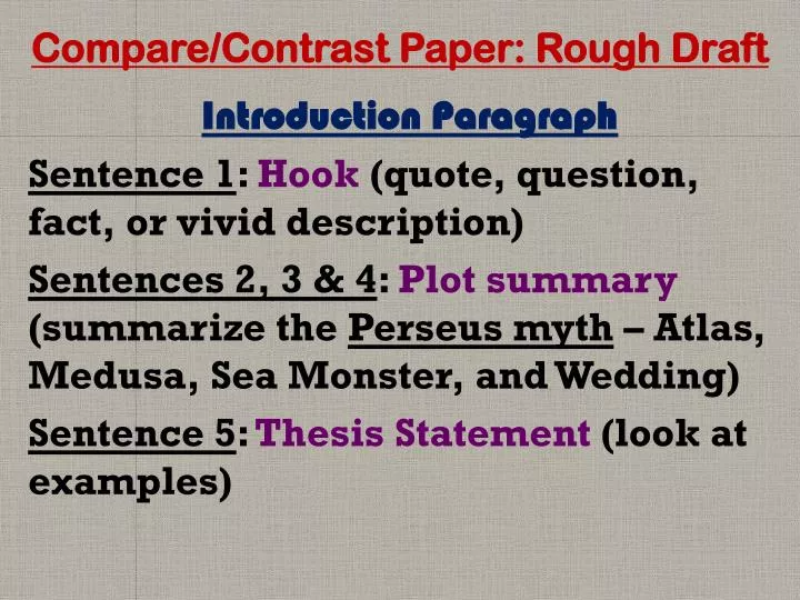 compare contrast paper rough draft
