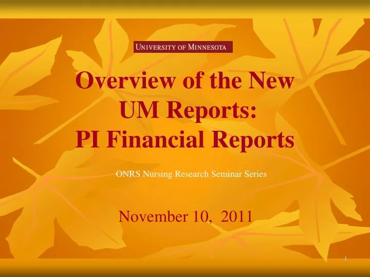 overview of the new um reports pi financial reports