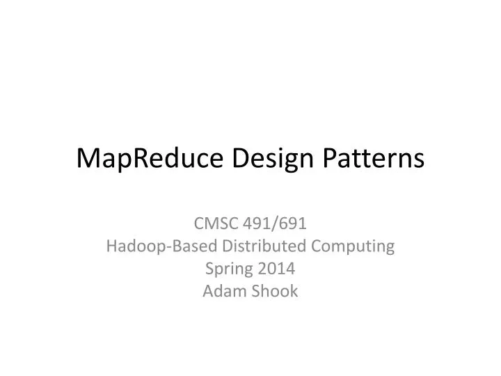 mapreduce design patterns