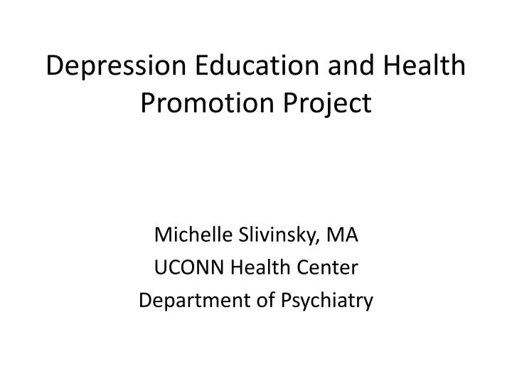 depression education and health promotion project