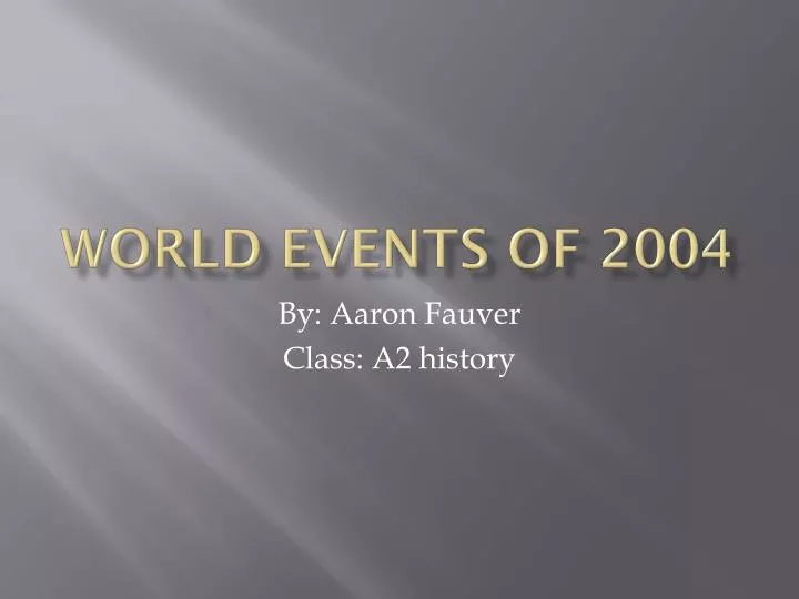 world events of 2004