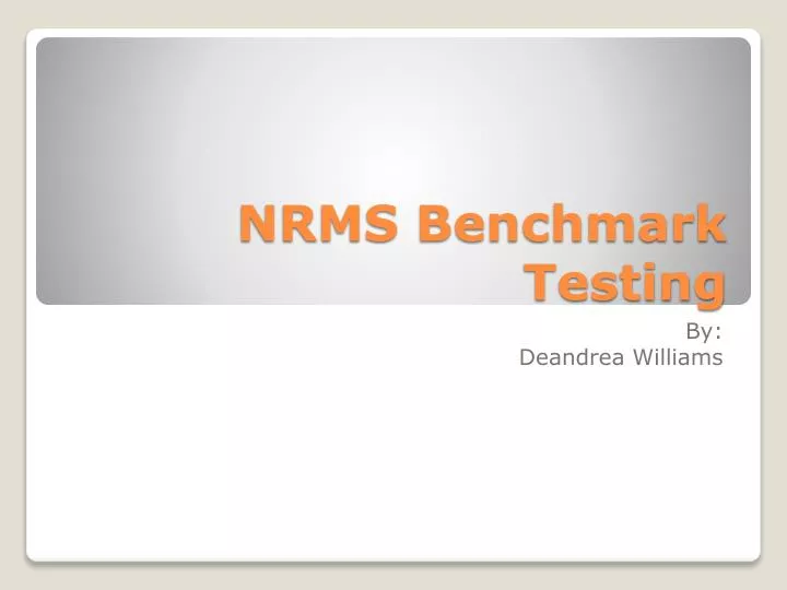 nrms benchmark testing