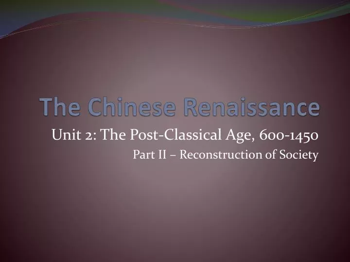 the chinese renaissance