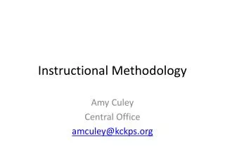 Instructional Methodology