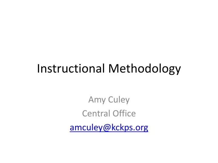 instructional methodology