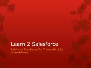Learn 2 Salesforce