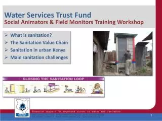 Water Services Trust Fund Social Animators &amp; Field Monitors Training Workshop