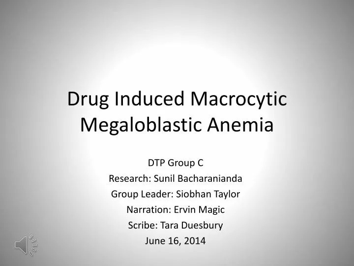 drug induced macrocytic megaloblastic anemia