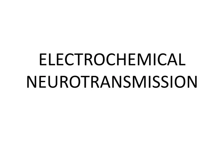 electrochemical neurotransmission
