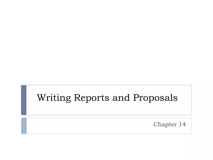 writing reports and proposals