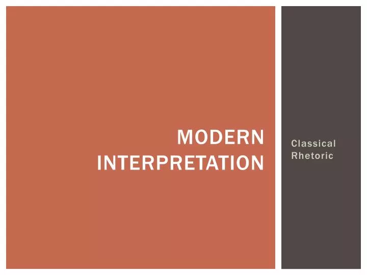 modern interpretation