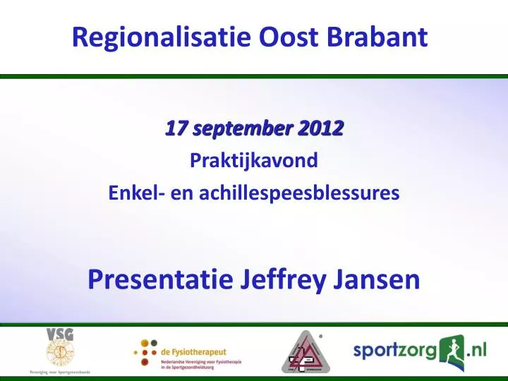 re gionalisatie oost brabant