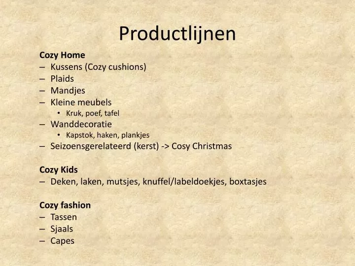 productlijnen