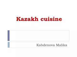 Kazakh cuisine